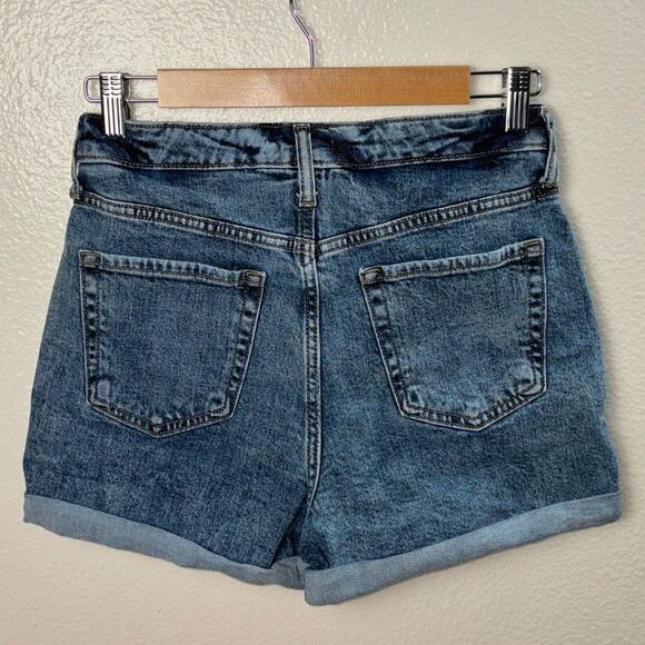 Wild Fable Shorts women's size 4/27 Mom High Rise Cuffed Jean Blue Stone Wash - Picture 9 of 14